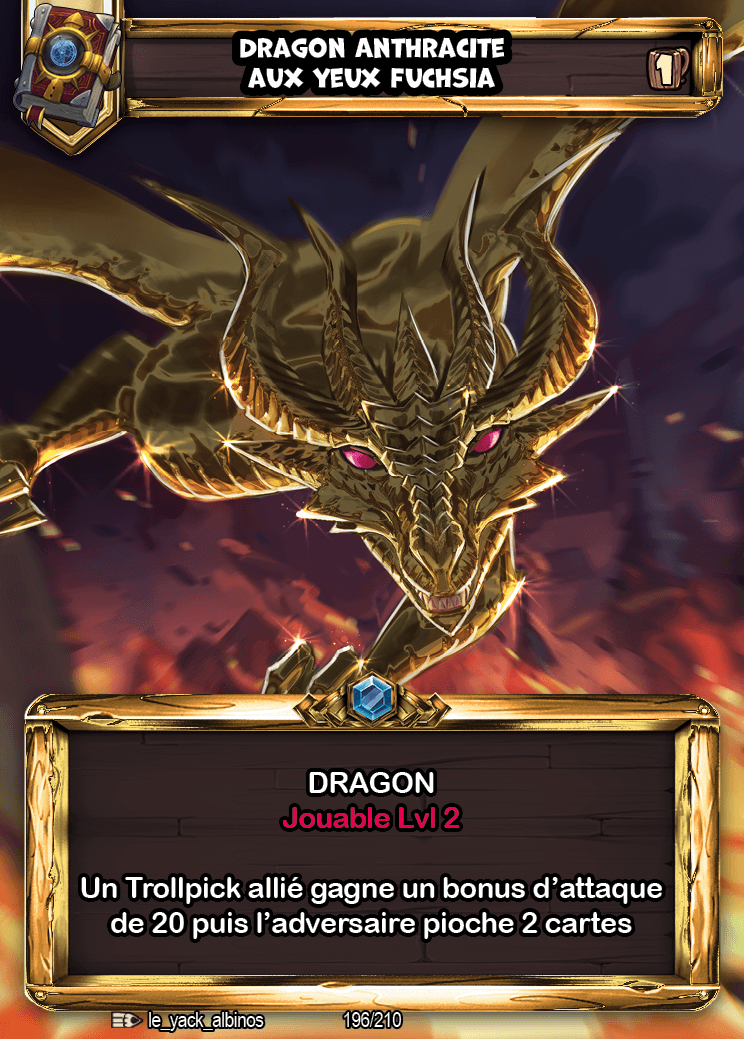 DRAGON ANTHRACITE AUX YEUX FUCHSIA