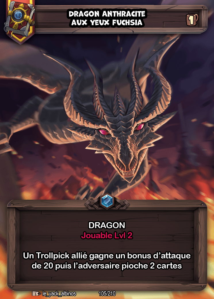 DRAGON ANTHRACITE AUX YEUX FUCHSIA